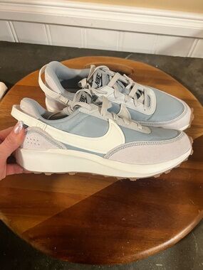 New Nike Waffle Debut White/Light Blue Tint Women’s Sneaker